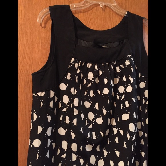 Mossimo polka dot dress shift dress black and white Medium dress sleeveless - Picture 4 of 11